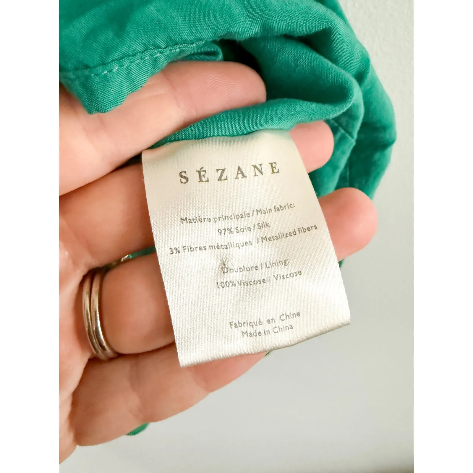 Sézane | Alexandra Green Striped Dress Tie Back | SZ 34 / US 2 - Image 6