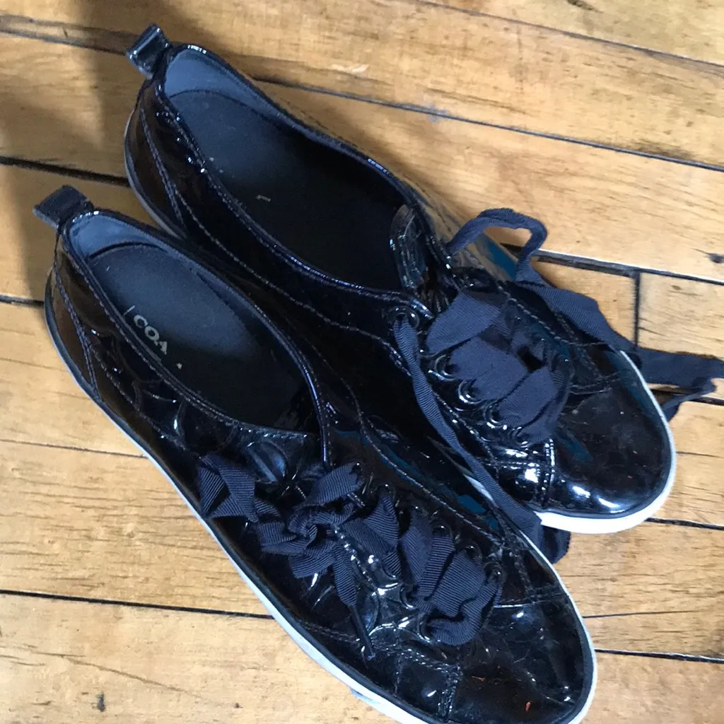 Coach Black Patent Quilted Loafers - Image 4