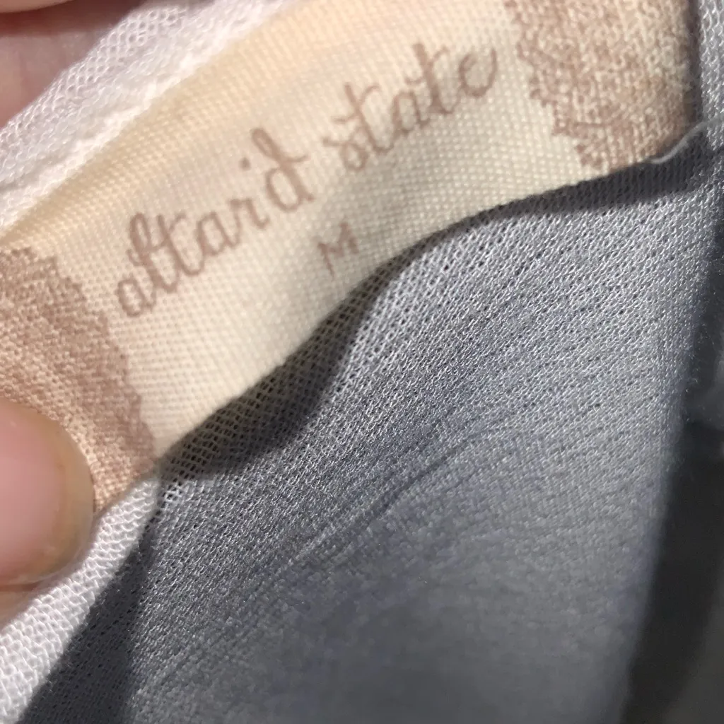 Altar'd State White Long Bell Sleeve Lace Lined V-Neck Boho Dress Medium - Image 11