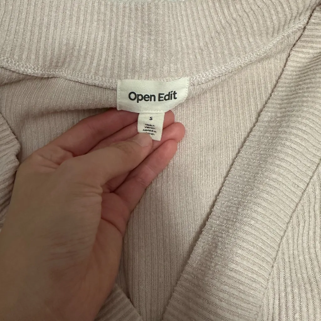 last chance Open Edit Cardigan Cream Sweater Size Small - Image 2