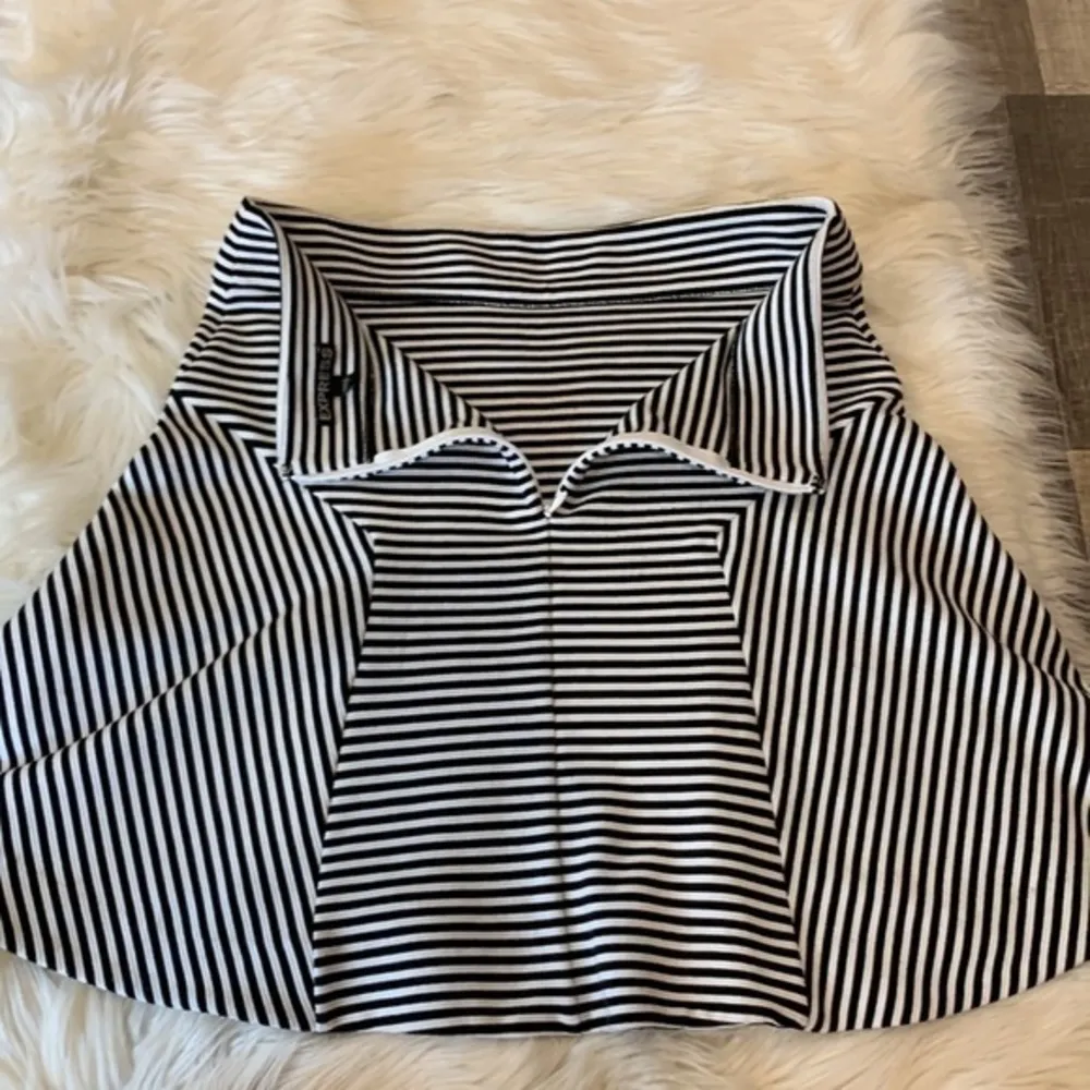 Express striped fit and flare back zip mini skirt 6 - Image 6