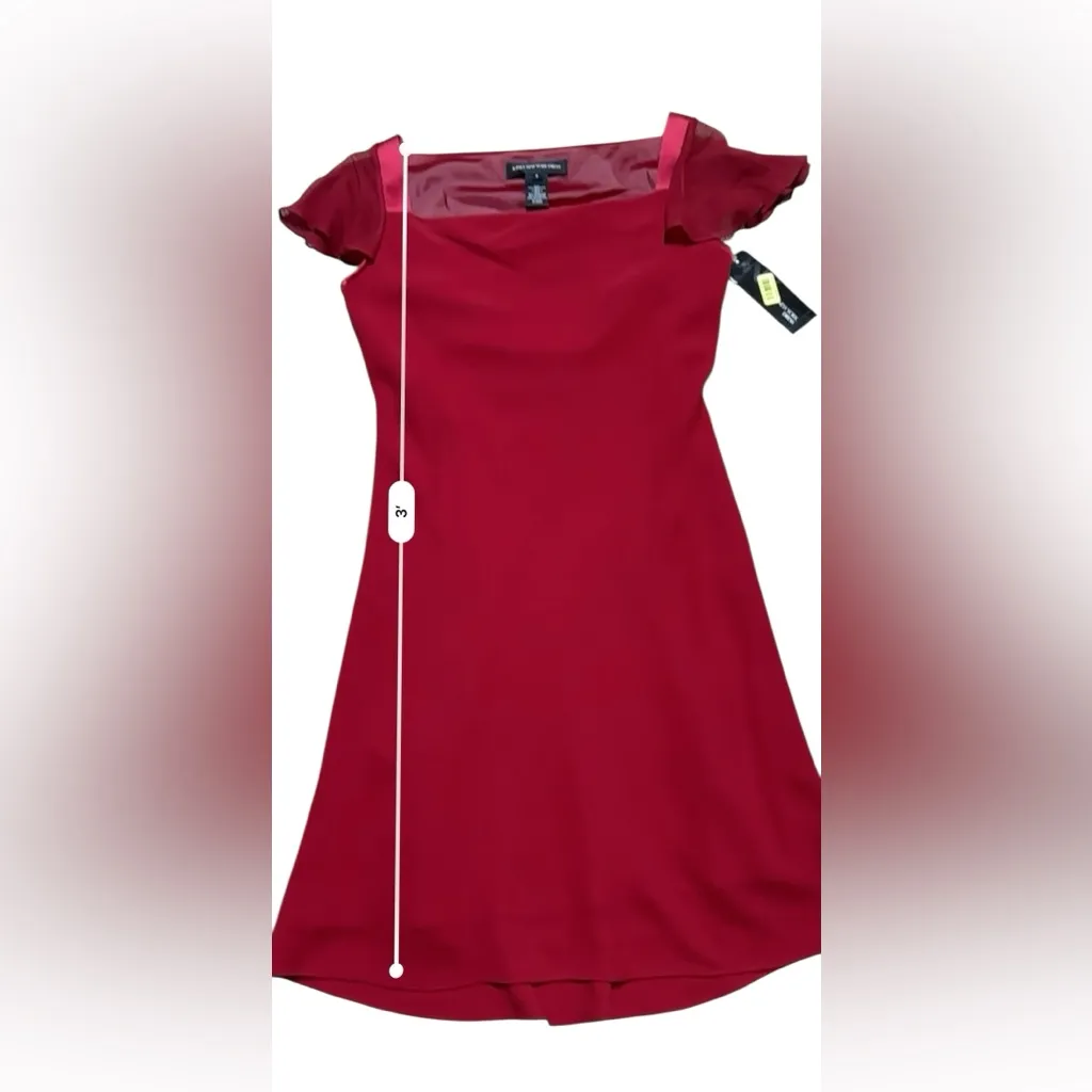NWT Silk Trim Dress Jones New York Red 1990s Size 6 Sheath - Image 11
