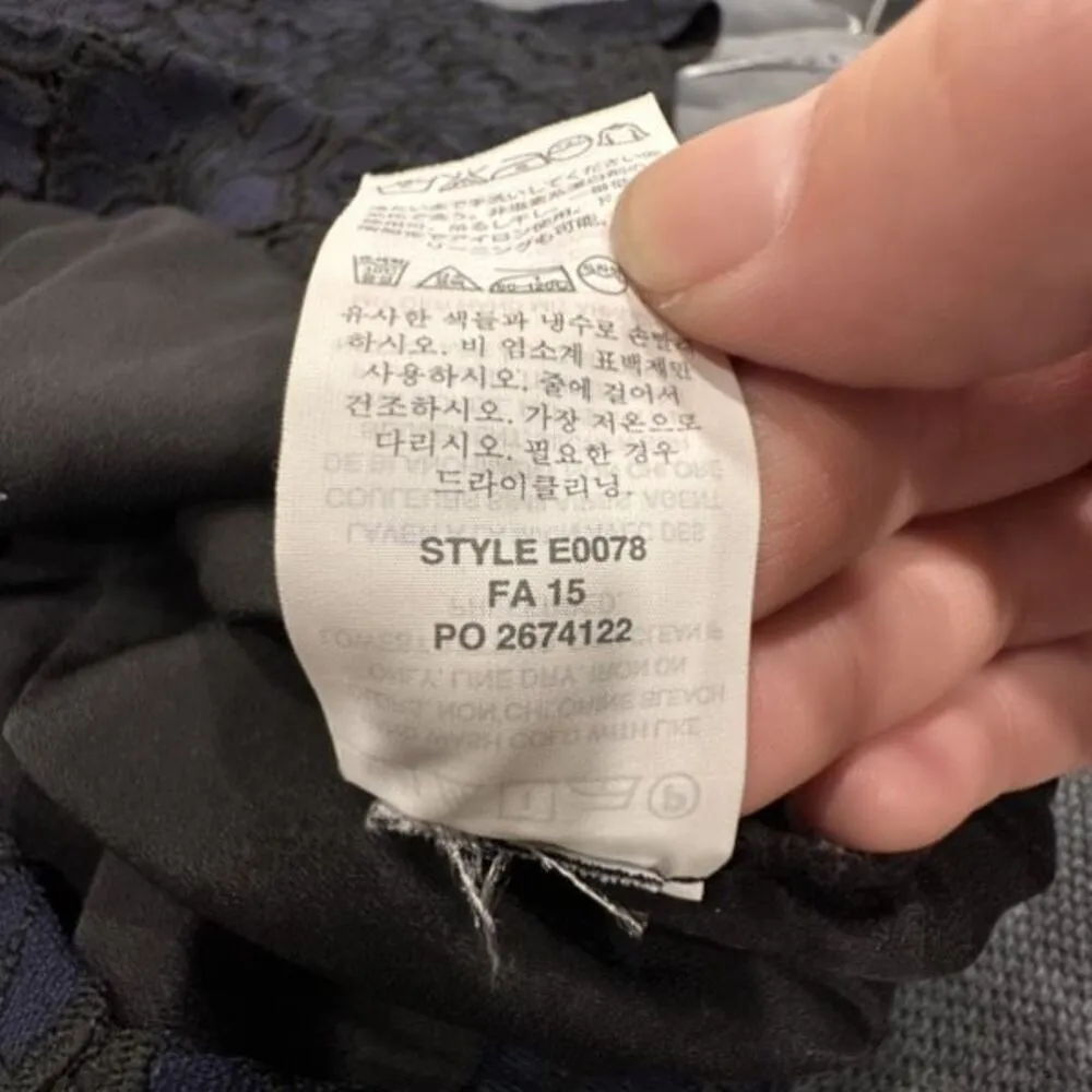 J. Crew‎ Navy & Black Lace V Neck Sheath Dress Size 4 Career Event Dress Up - Image 16