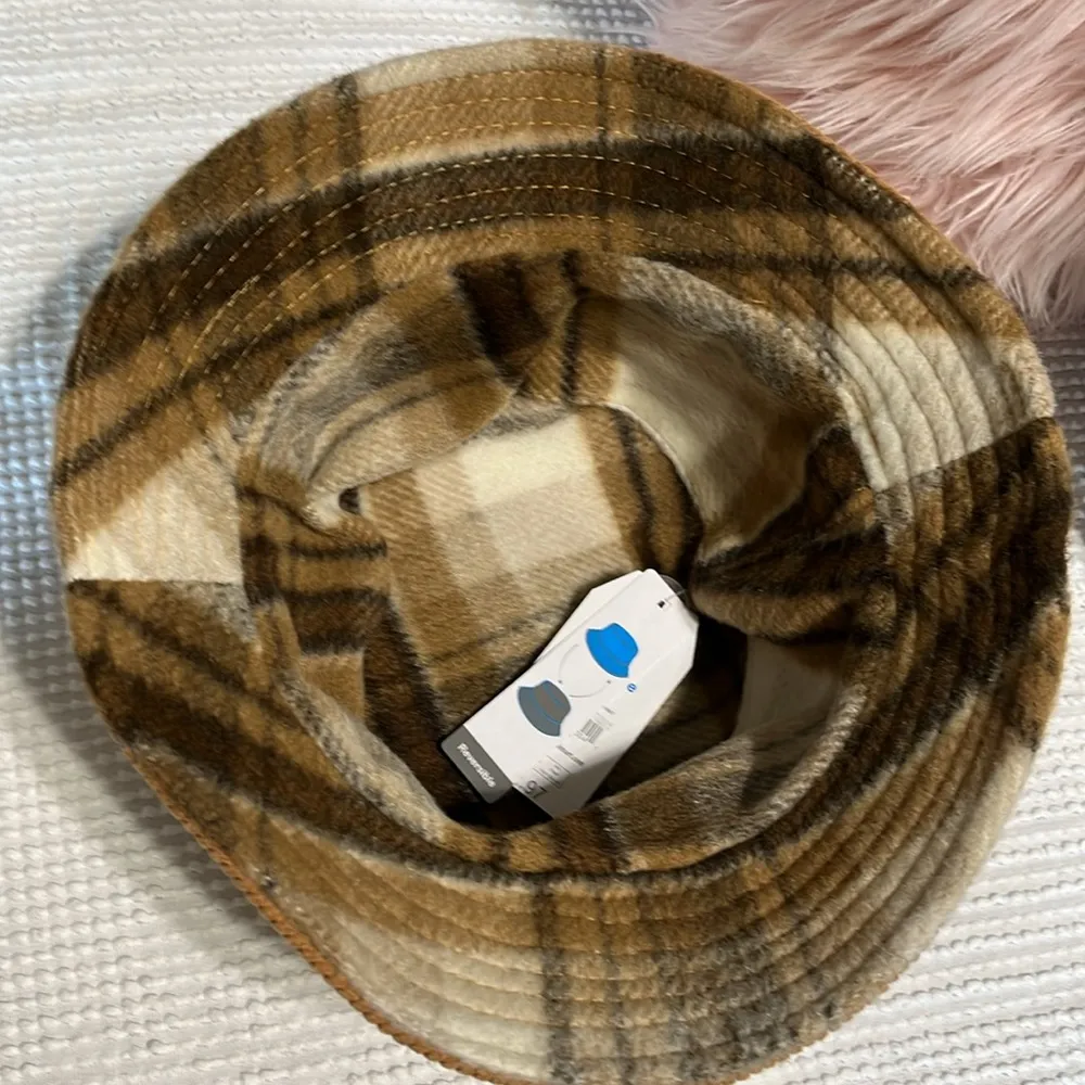 Bucket Hat Winter Plaid Corduroy Reversible Brown Outdoor - Image 11