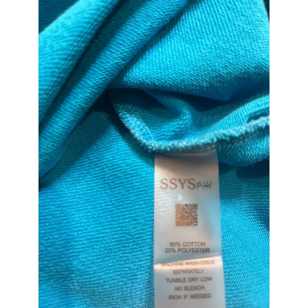 SSYS The Label cap sleeve ruffle neck top ocean blue L Size L - Image 6