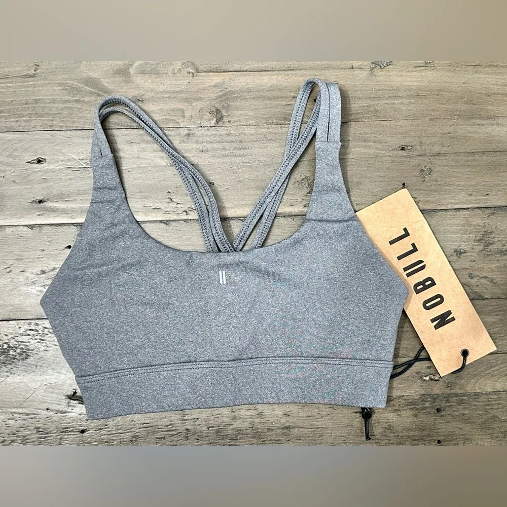 NWT NOBULL Plush Heather Sports Bra - XS - Heather Grey - Image 2