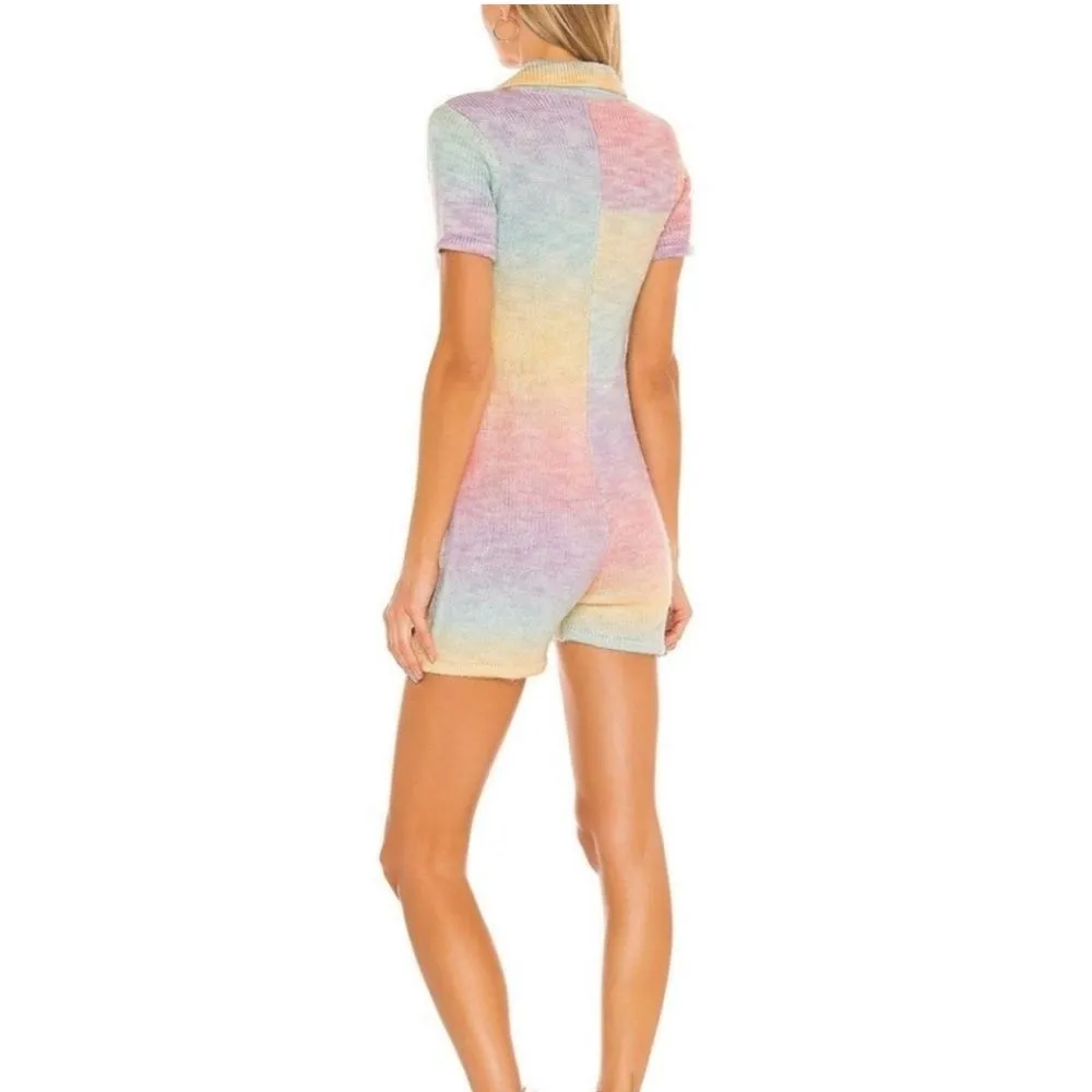 Frankies Bikinis NWT “Rose”knitted short sleeved shorts romper, size small. - Image 5