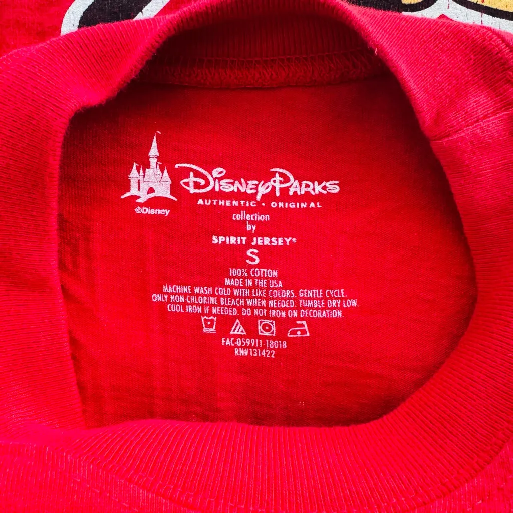 Unisex Red Mickey Mouse Vintage Spirit Jersey Disneyland Resort Size Small - Image 3
