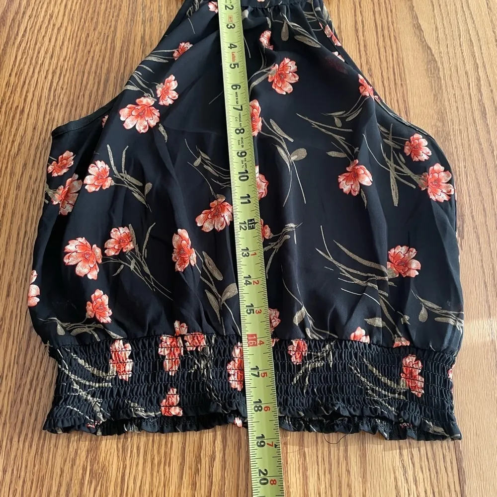 Sienna Sky Floral Crop Halter Top Size XS - Image 4