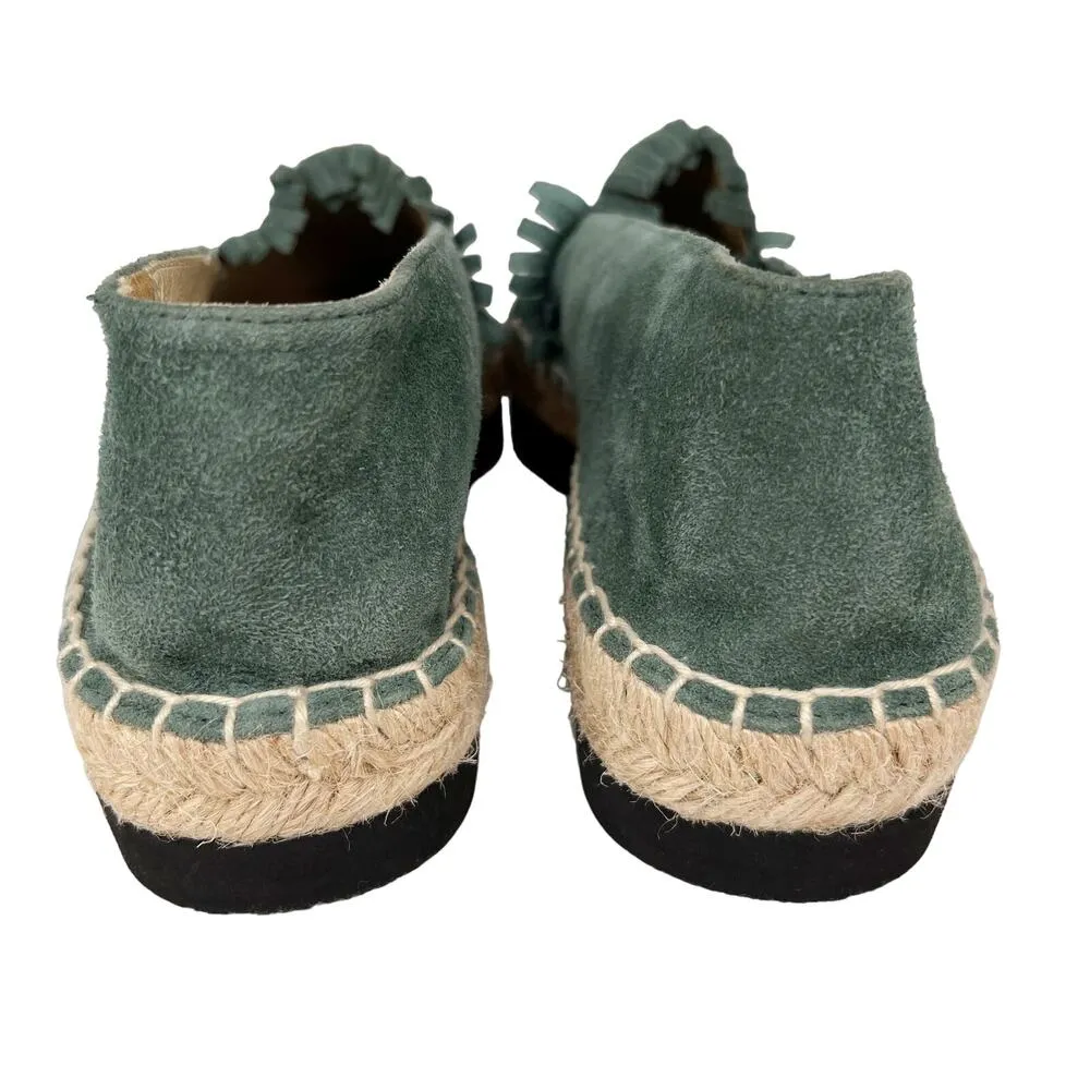 Palomitas by Paloma Barcelo Daniela Espadrilles Green Suede 36 6 Spain Size 5 - Image 5