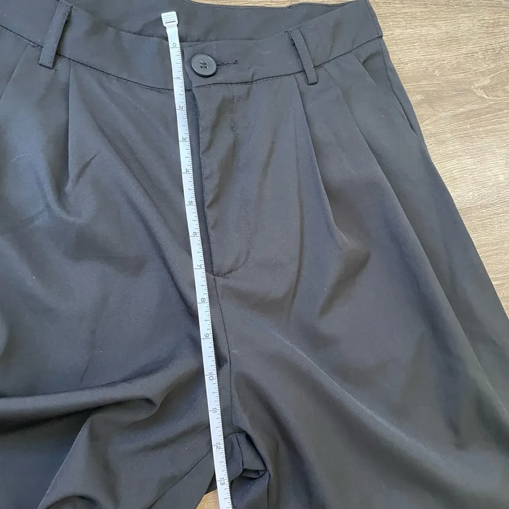 Shein Black Pleated Trousers Wide Leg High Waist Dress Pants ~ Women’s Size M - Image 11