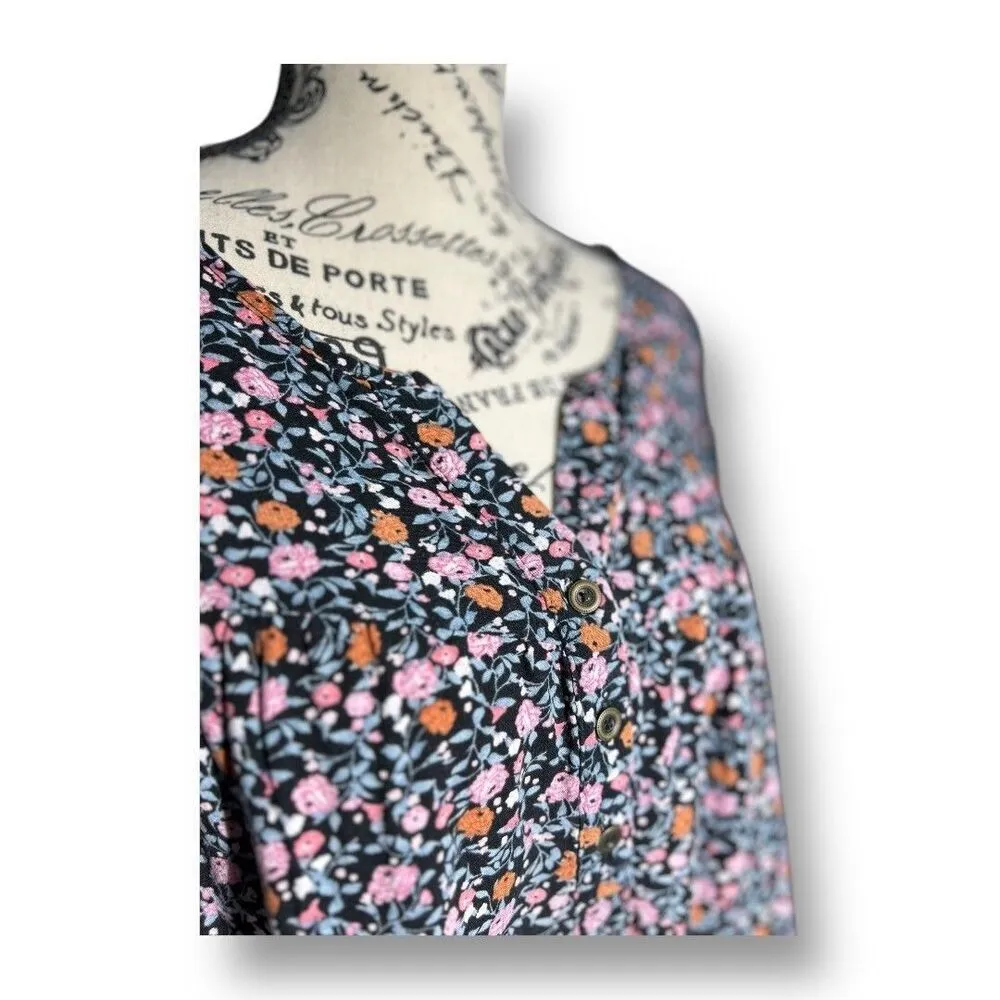 Knox Rose XXL Floral Boho Peasant Blouse Long Sleeve Tunic Top Flowy Cottagecore - Image 6