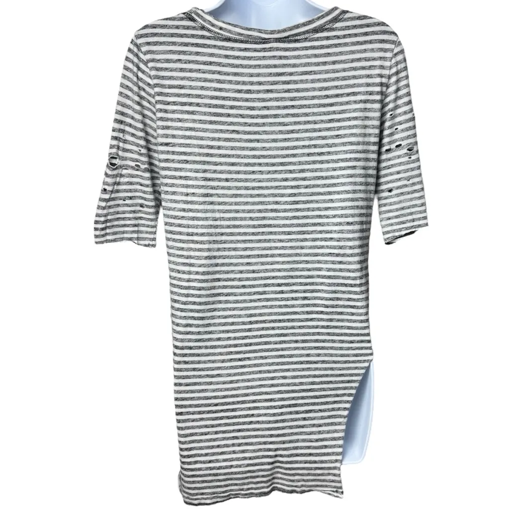 Free People Stripe Distressed Beetlejuice Asymmetrical Top Halloween Grunge XS - Image 5