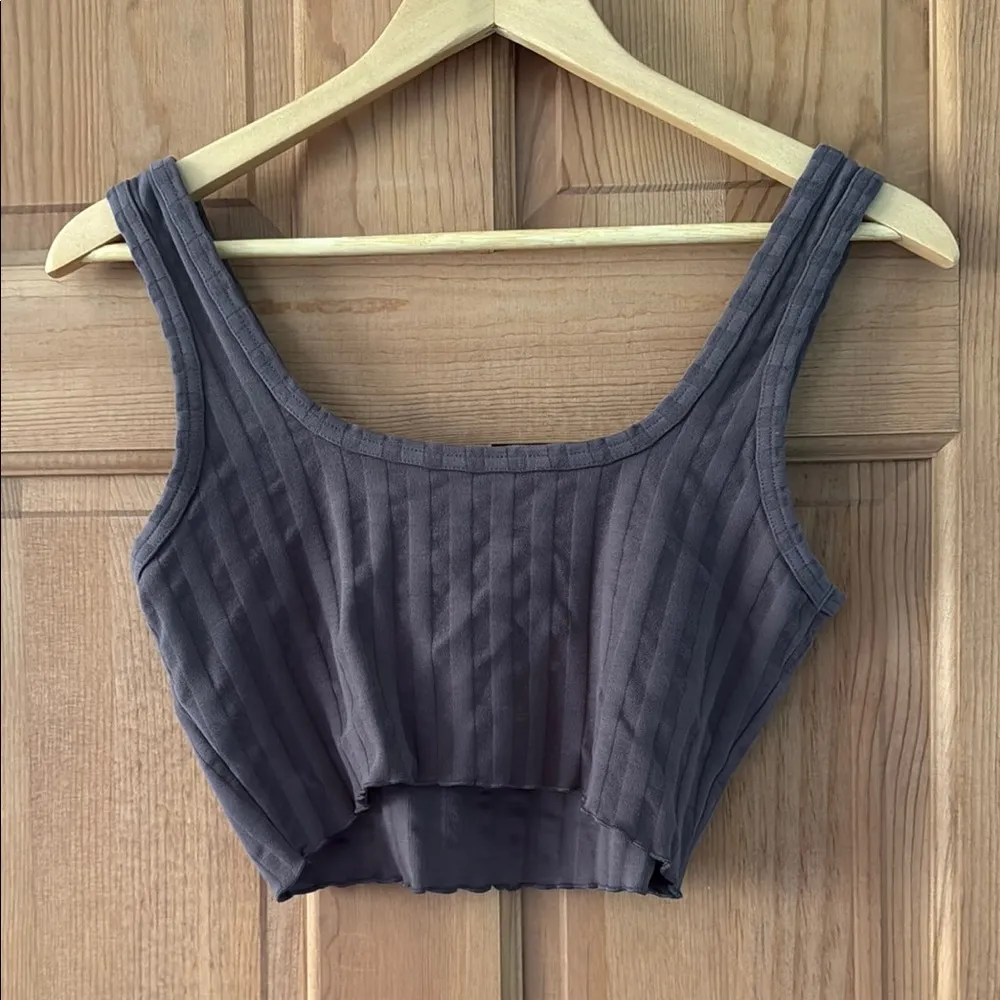 aerie offline Size Extra Small XS Women's Teen Girl Brown Ribbed Tank Top - Image 3