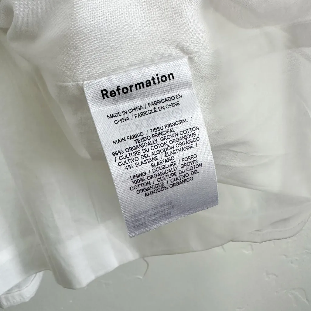 Reformation | NWT Catarina Cotton Mini Dress in‎ White size 8 - Image 12