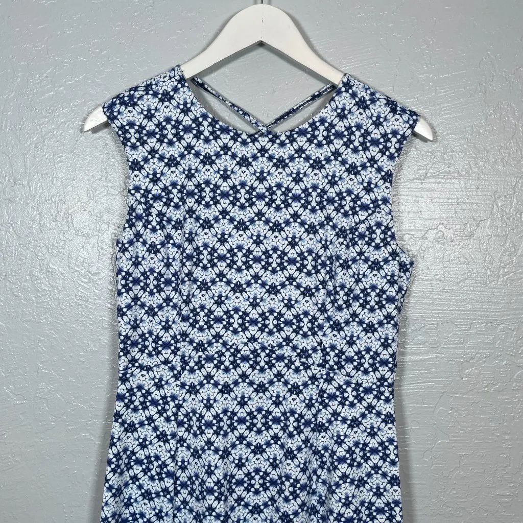 Title Nine Women S Blue White Tidal Wave Steadfast Dress Stretch Pocket Granola - Image 3