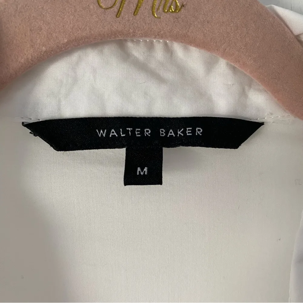 Walter Baker Peplum High Low White Button Down Blouse size medium - Image 7