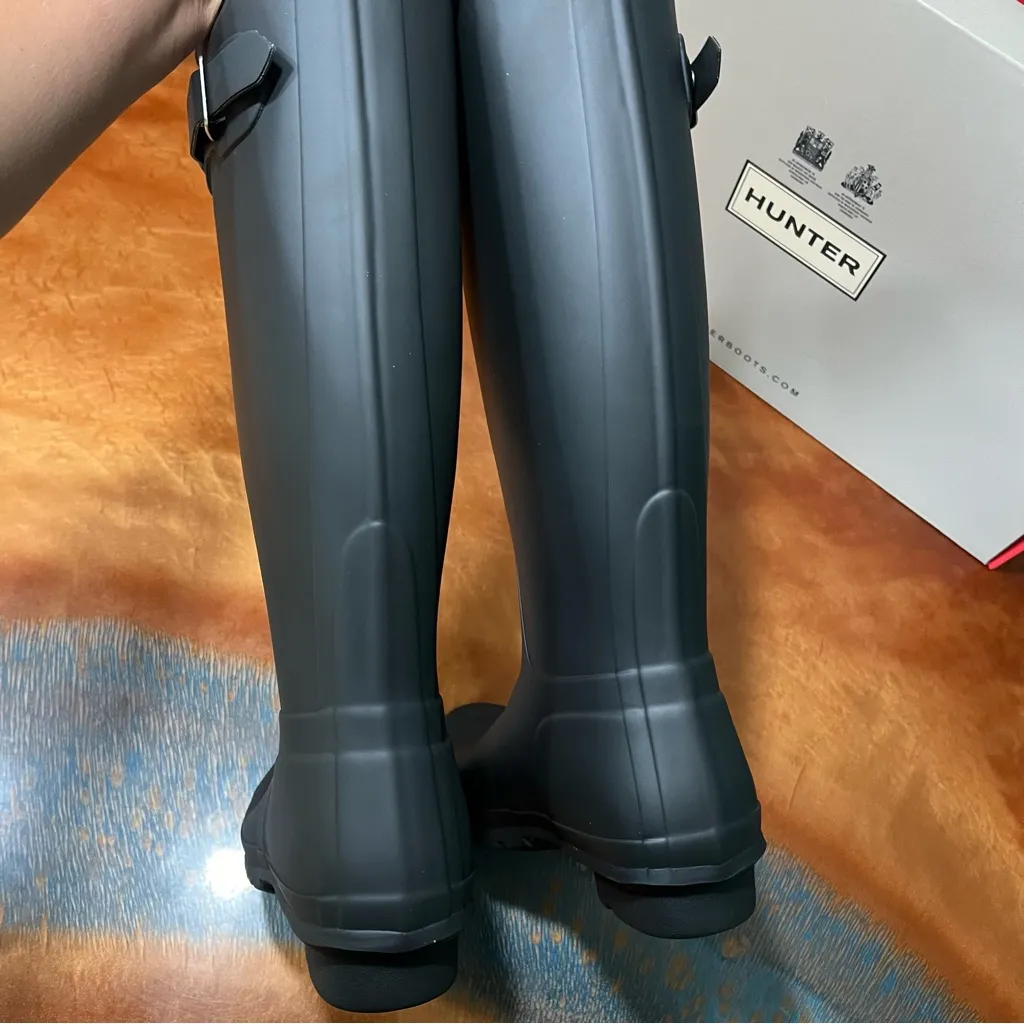 New Hunter Original Tall Matte Dark Slate Boots size 7  Classic - Image 8