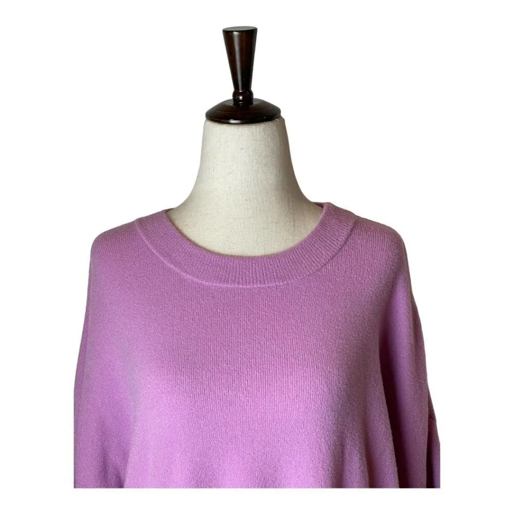 525 America Revolve Purple Crew Neck Shimmer Wide Sleeve Oversized Sweatshirt 1X - Image 4