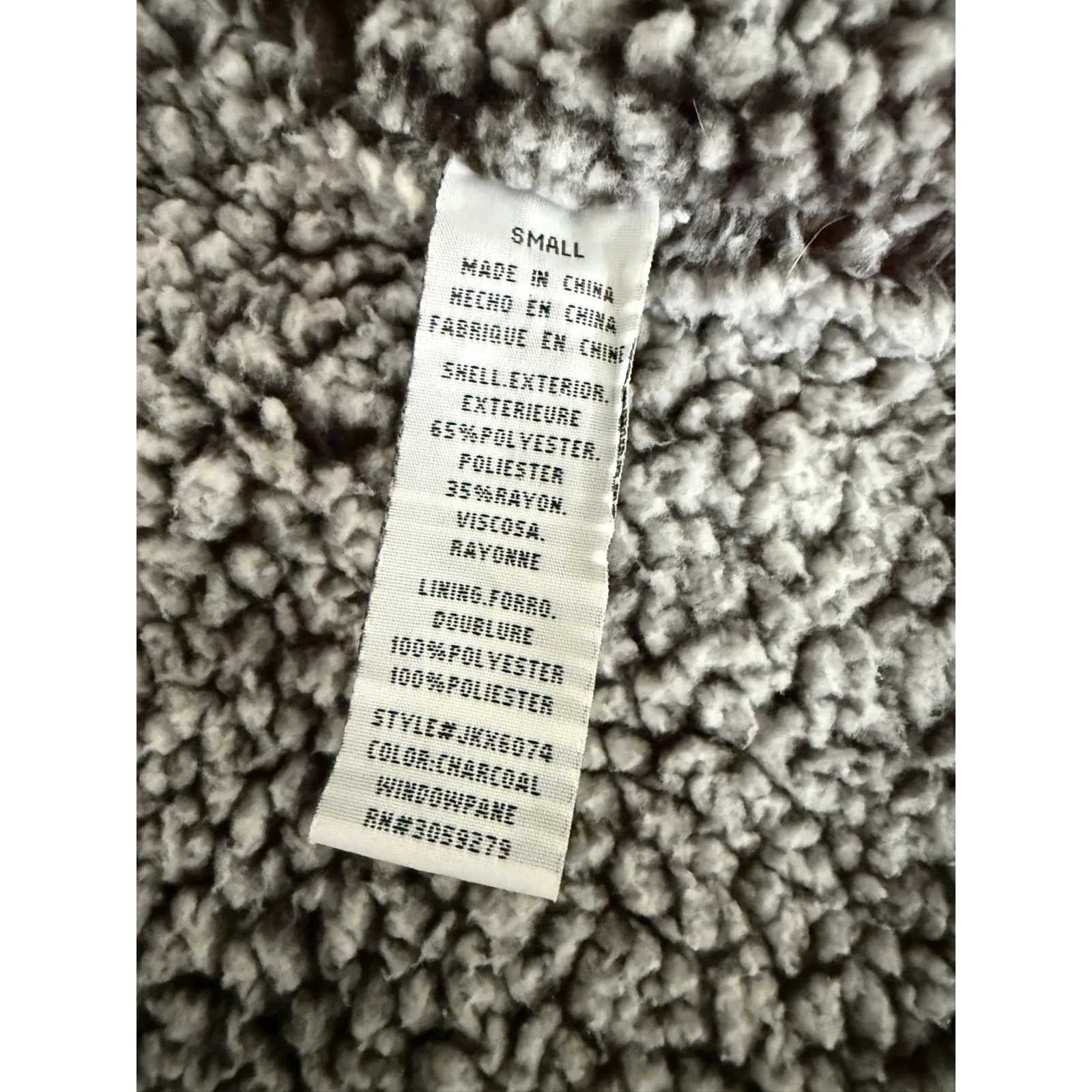 Women's Gray Plaid Sherpa Fleece Lined Open Draped Cardigan Small Cozy Cabincore - Image 4