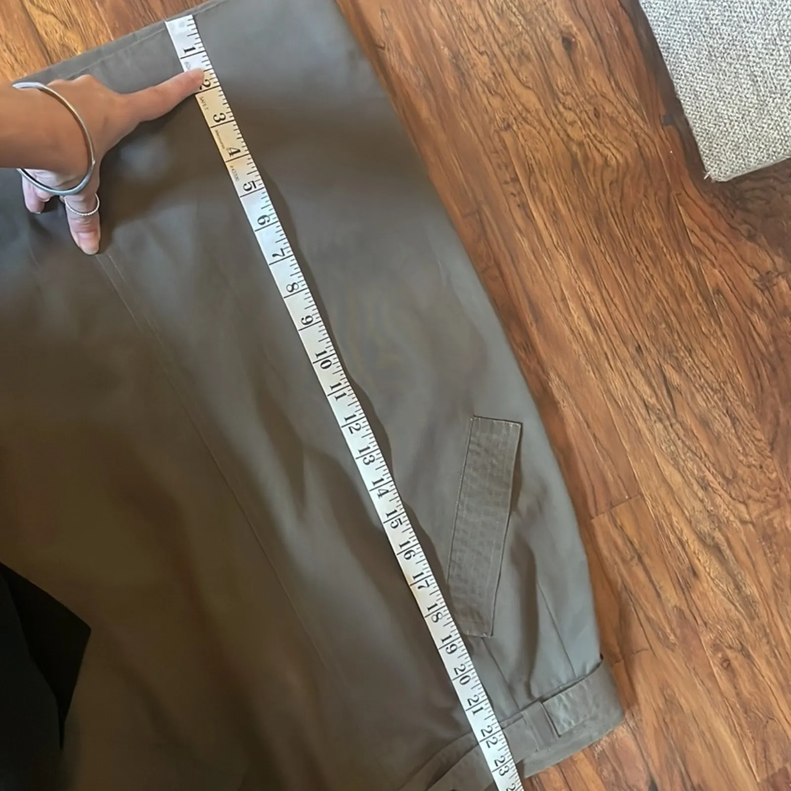 Vintage Salvatore FERRAGAMO Belted Military Skirt UTILITY Sz 12 (Runs Small) - Image 7