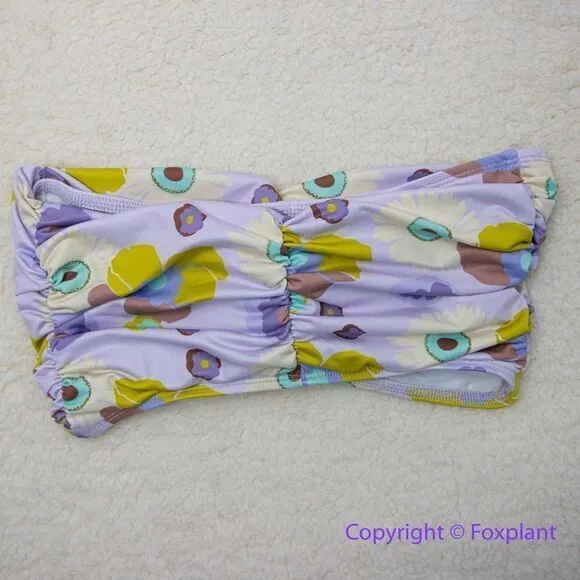 NEW Free People x Beth Richards‎ delray 70’s floral bikini top, purple, size XS Purple - Image 8
