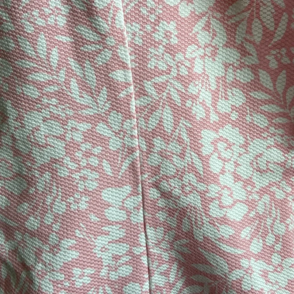 Van Heusen Cotton Square Neck Sleeveless Shift Dress (Sz 8) Pink & White Floral - Image 7