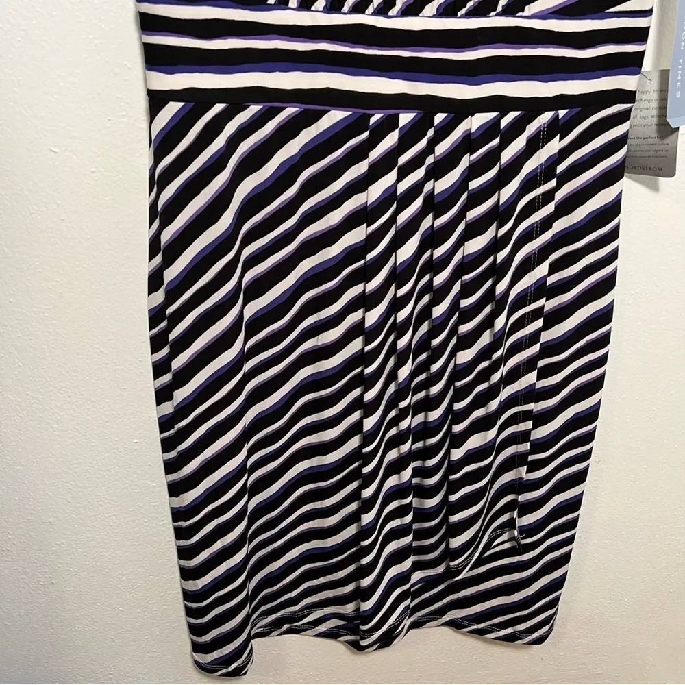 London Times Techno Stripe Jersey Sheath Dress - Image 9