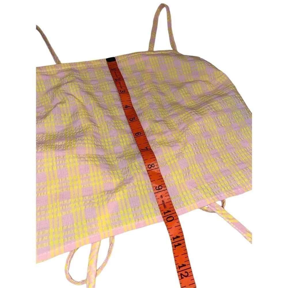 Urban Renewal Plaid Cropped Tank Top Striped Checkered Tube Top Lounge - Image 7