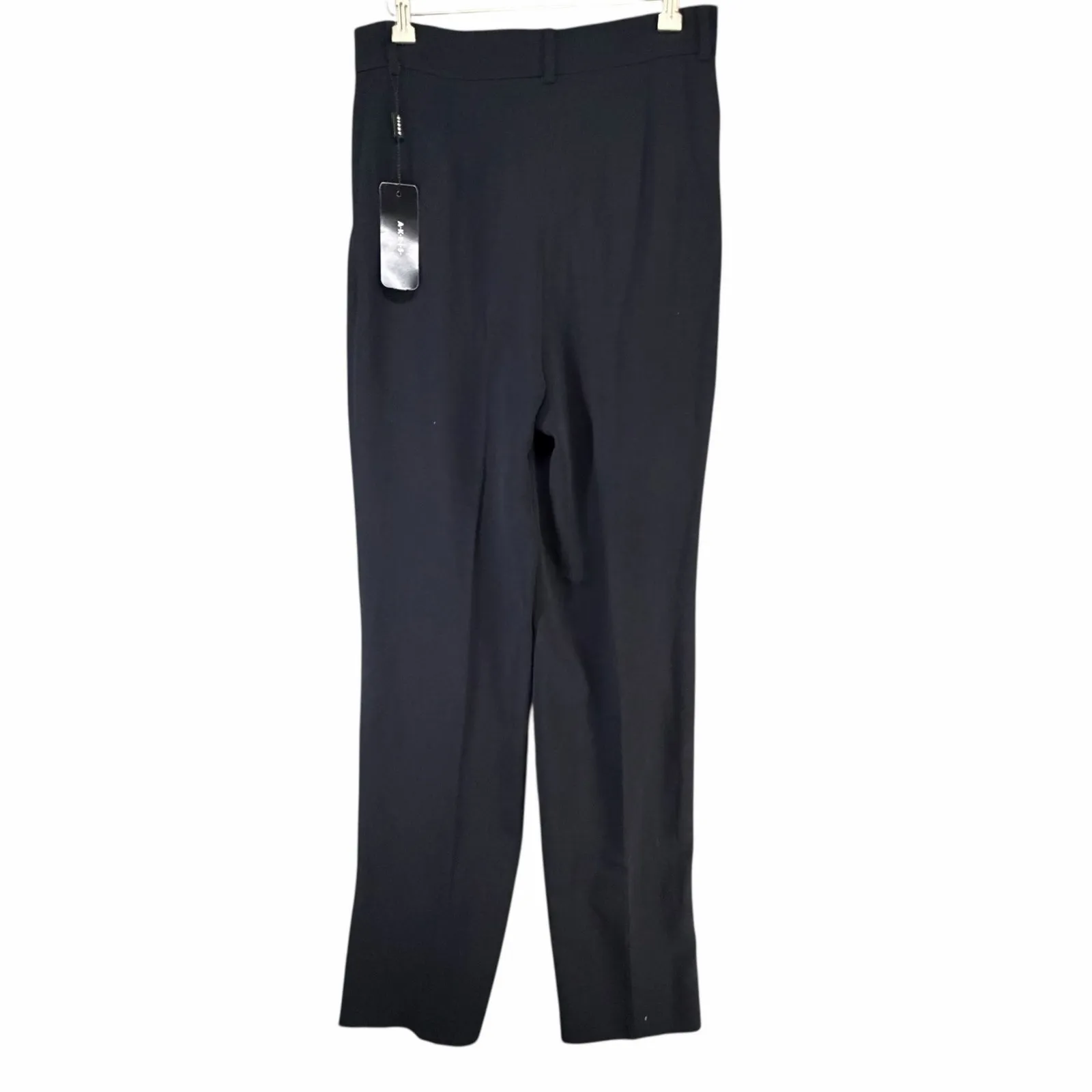 Akris Flore Navy Wool Stretch Tailored Trousers Womens 6 Quiet Luxury NWT $995 - Image 4