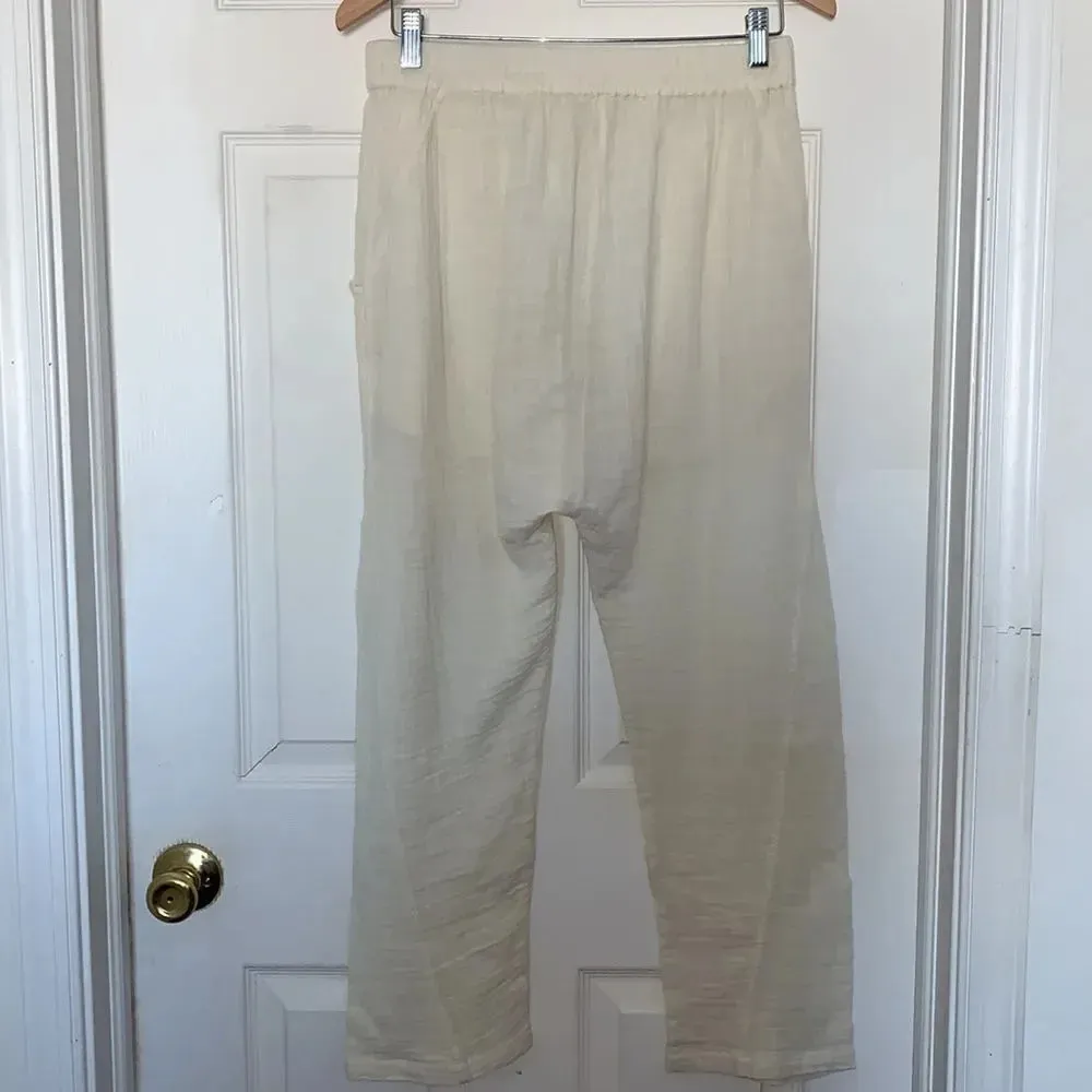 Anaak Collection Imane Linen Pants Cream Size S - Image 4