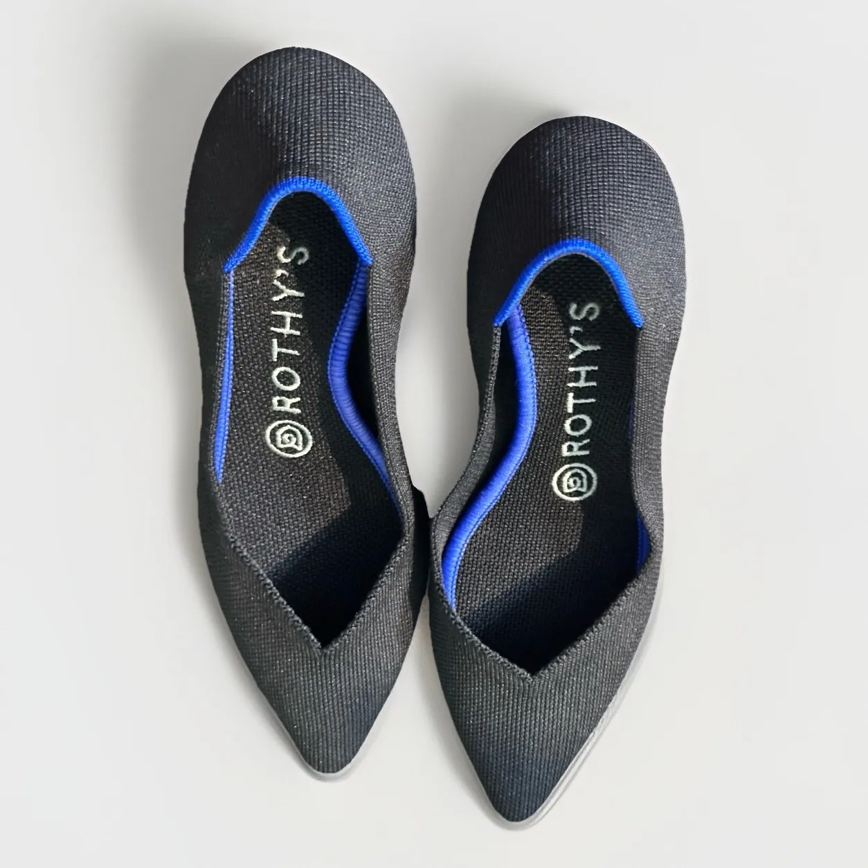 Rothy's The Point Black Solid Flat Slip On Shoes Size 7 EUC - Image 7