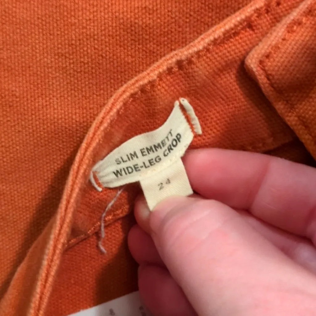 Madewell Slim Emmett Wide Leg Crop Warm Nutmeg Jeans Size 24 - Image 5