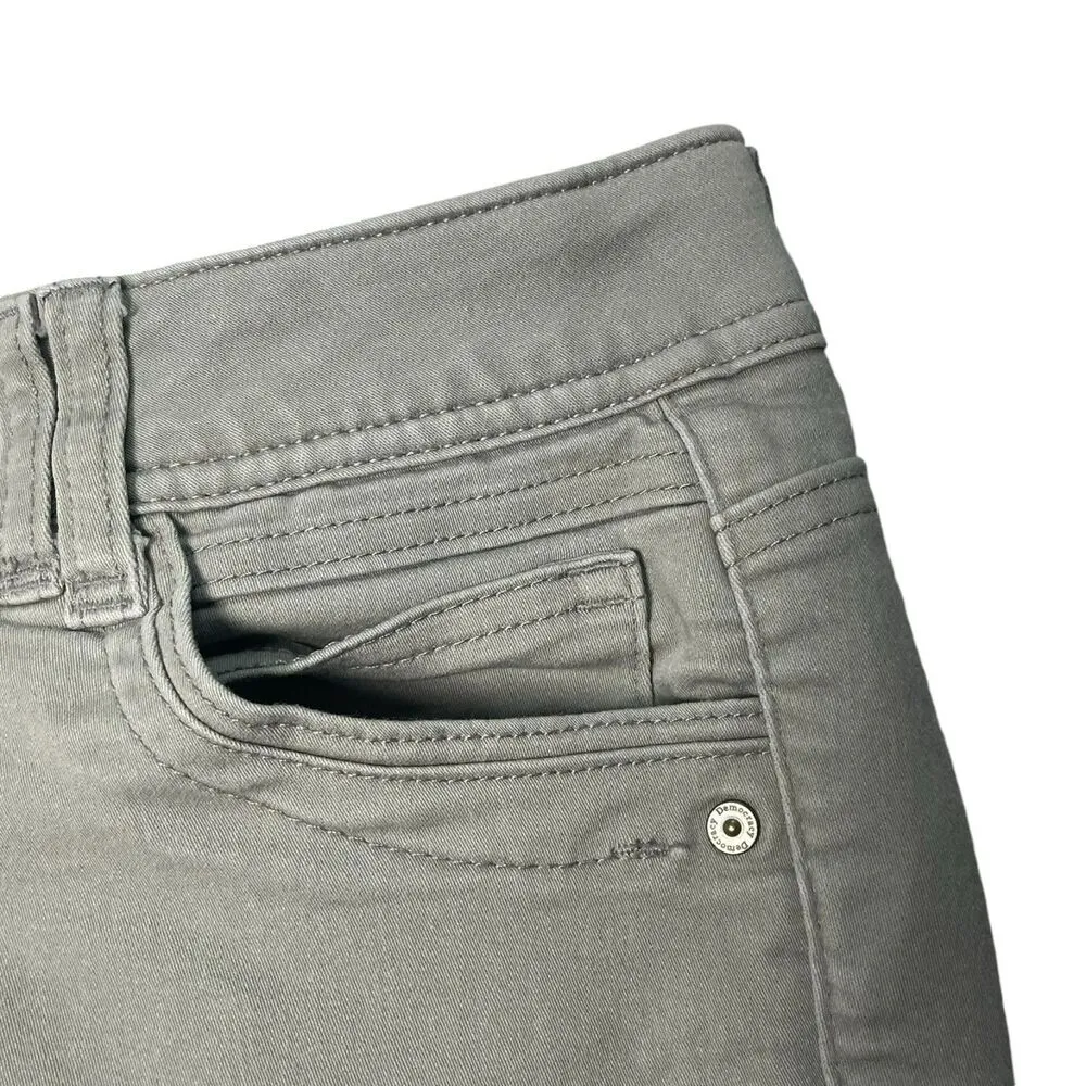 Democracy Women's Stretch Skinny Grey Zipper Fly Ankle Pants Size 4 - Image 3