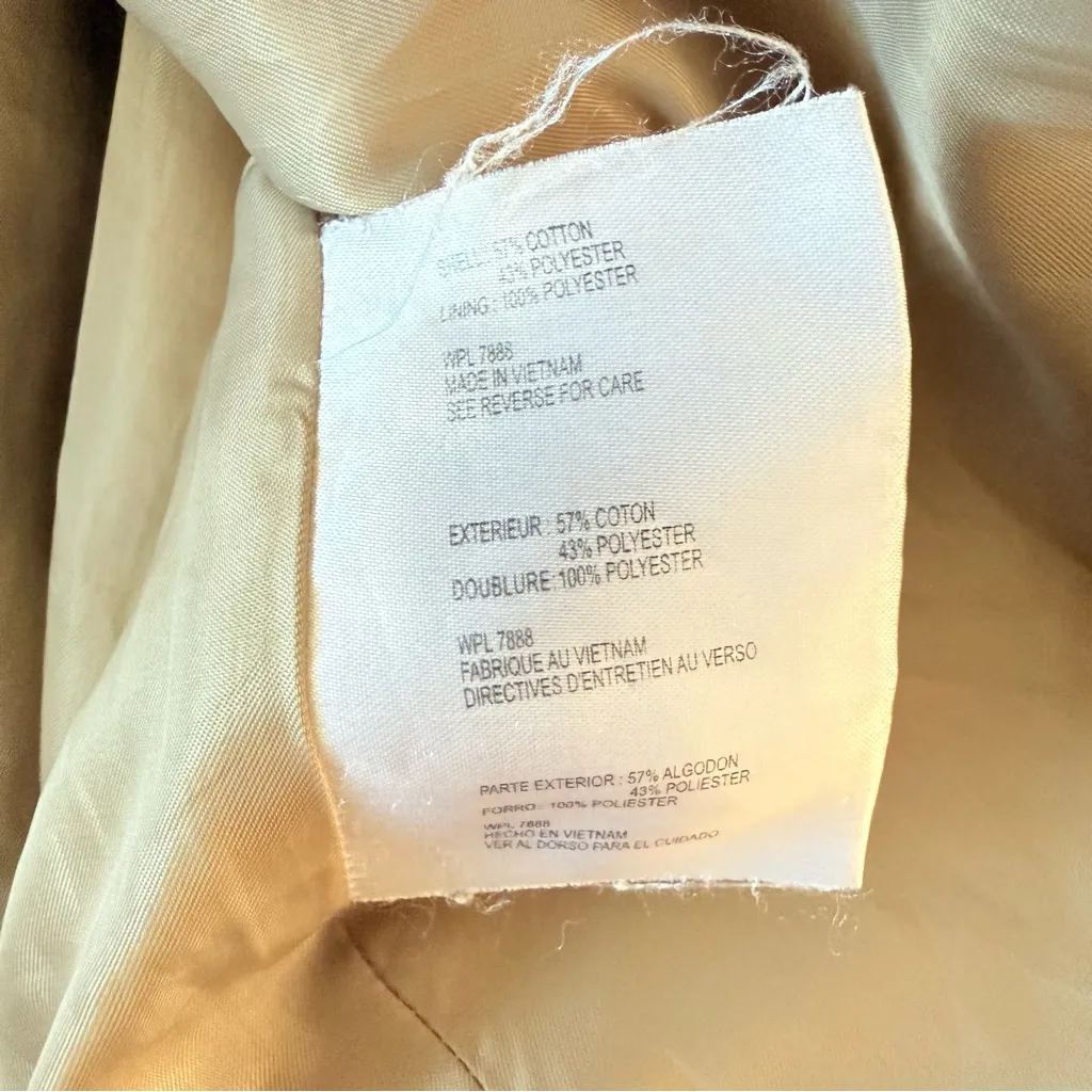 Michael Kors  Single Breasted Beige Trench Coat Rain Coat Removable Hood Large - Image 7