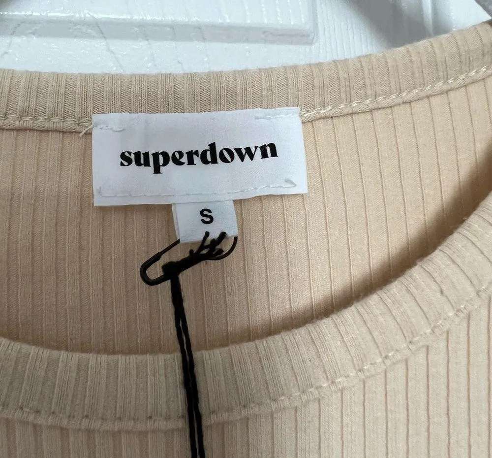 Dana Wrap Mini Dress in Nude - Image 7