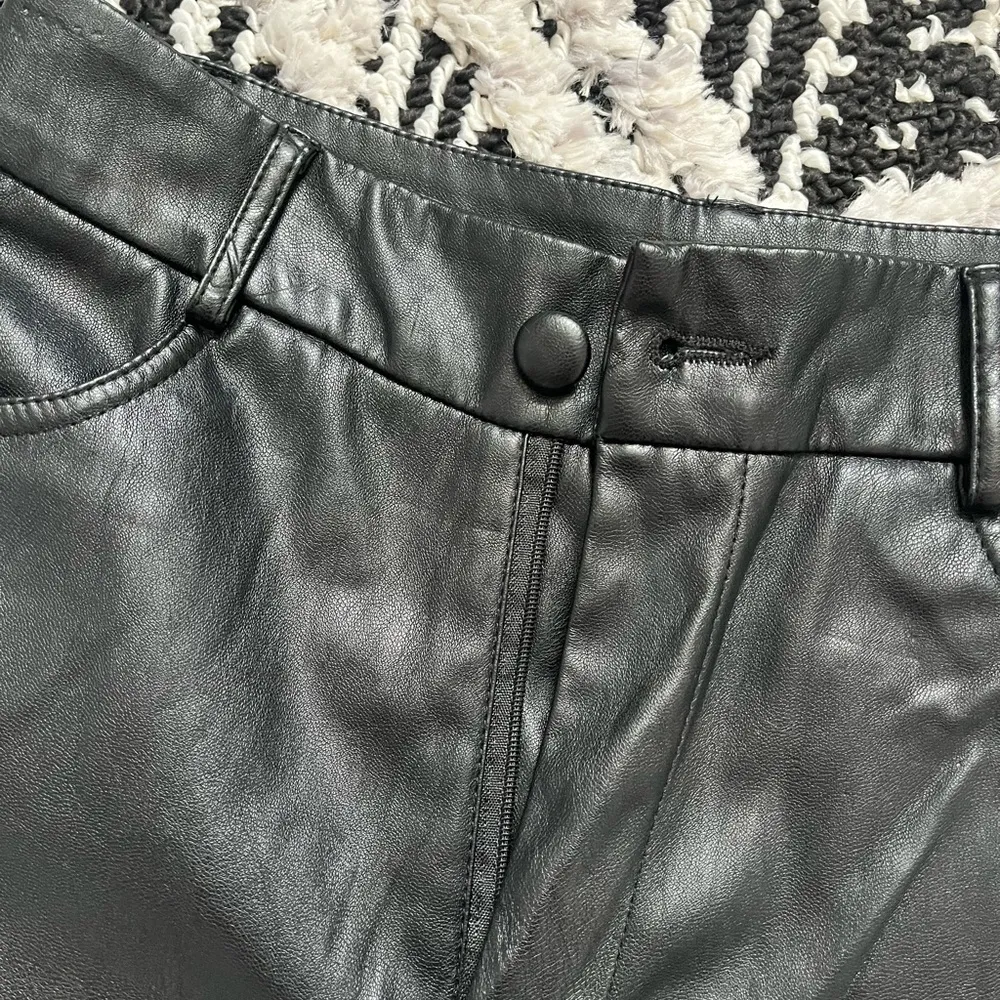 Black Faux Leather Pants - Image 5