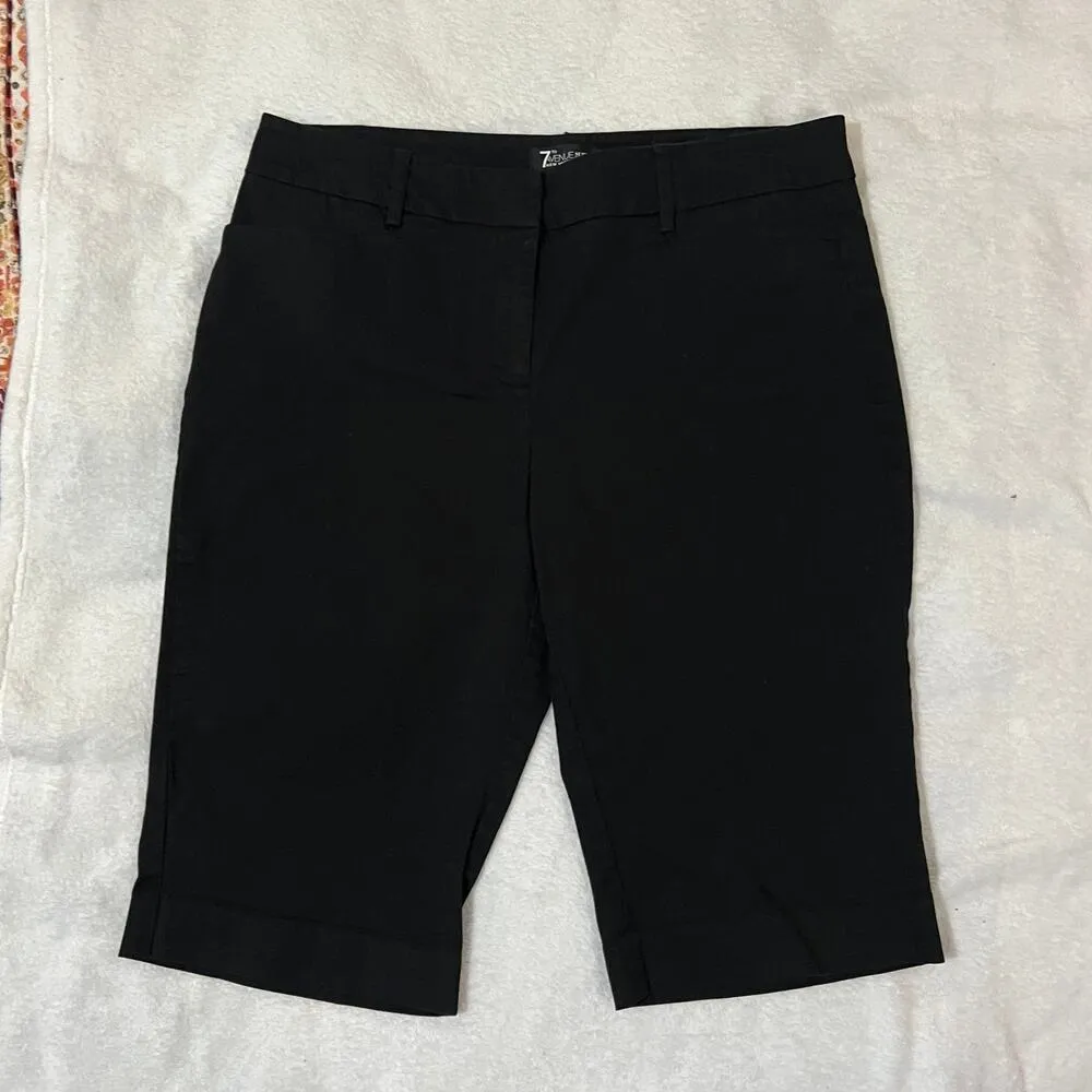 NY&C 7th Avenue SIZE 8 Bermuda Knee Length Signature Fit 4 Pocket Shorts Black - Image 4