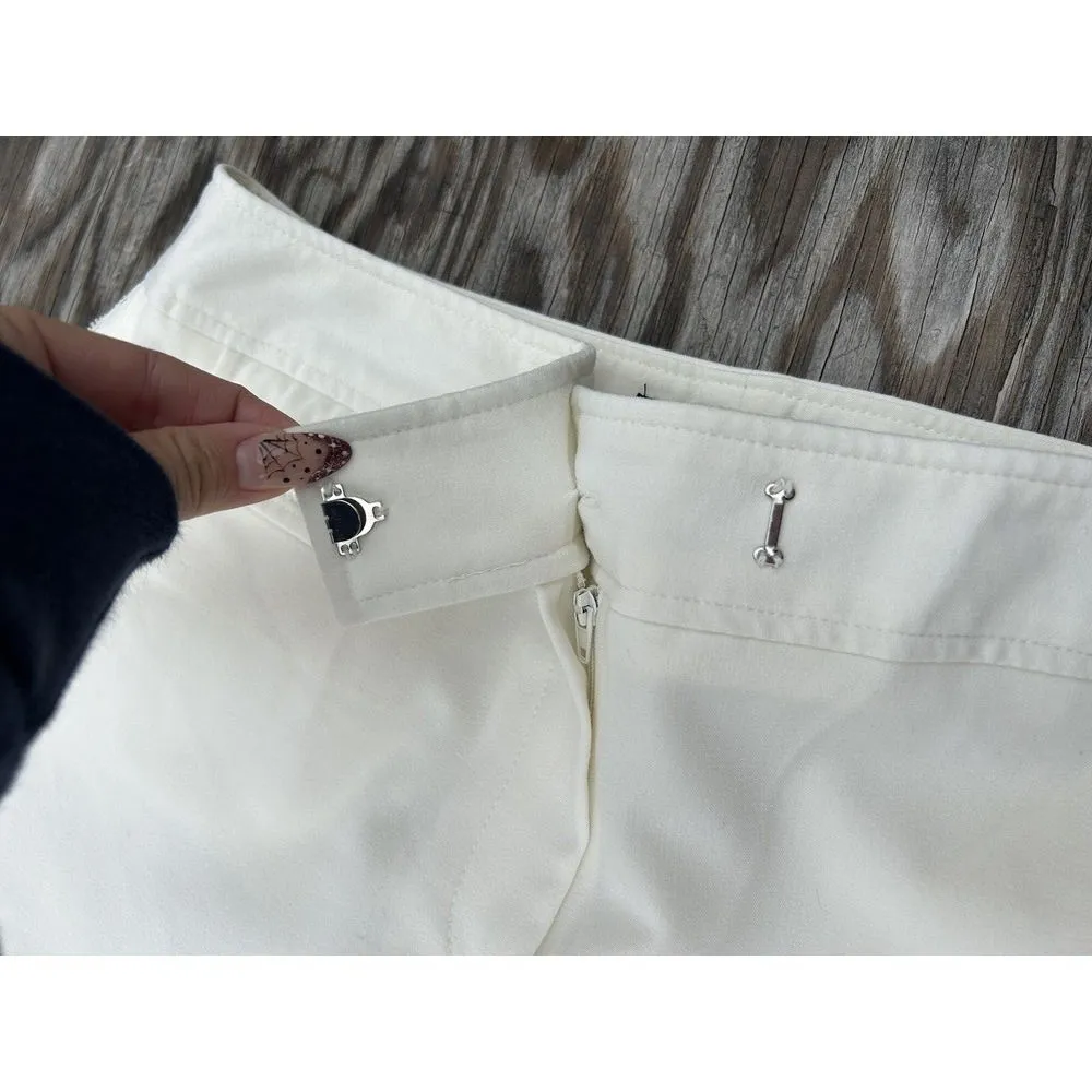 Larry Levine Stretch WOMEN'S Dress White‎ Pants Size 12 Lace Summer Spring Cute - Image 5