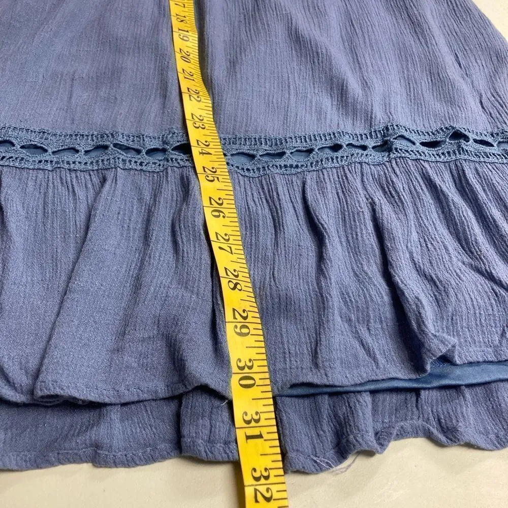 WILD BLUE SADIE ROBERTSON Blue‎ Dress Size Large Ruffle Cottage Core - Image 5