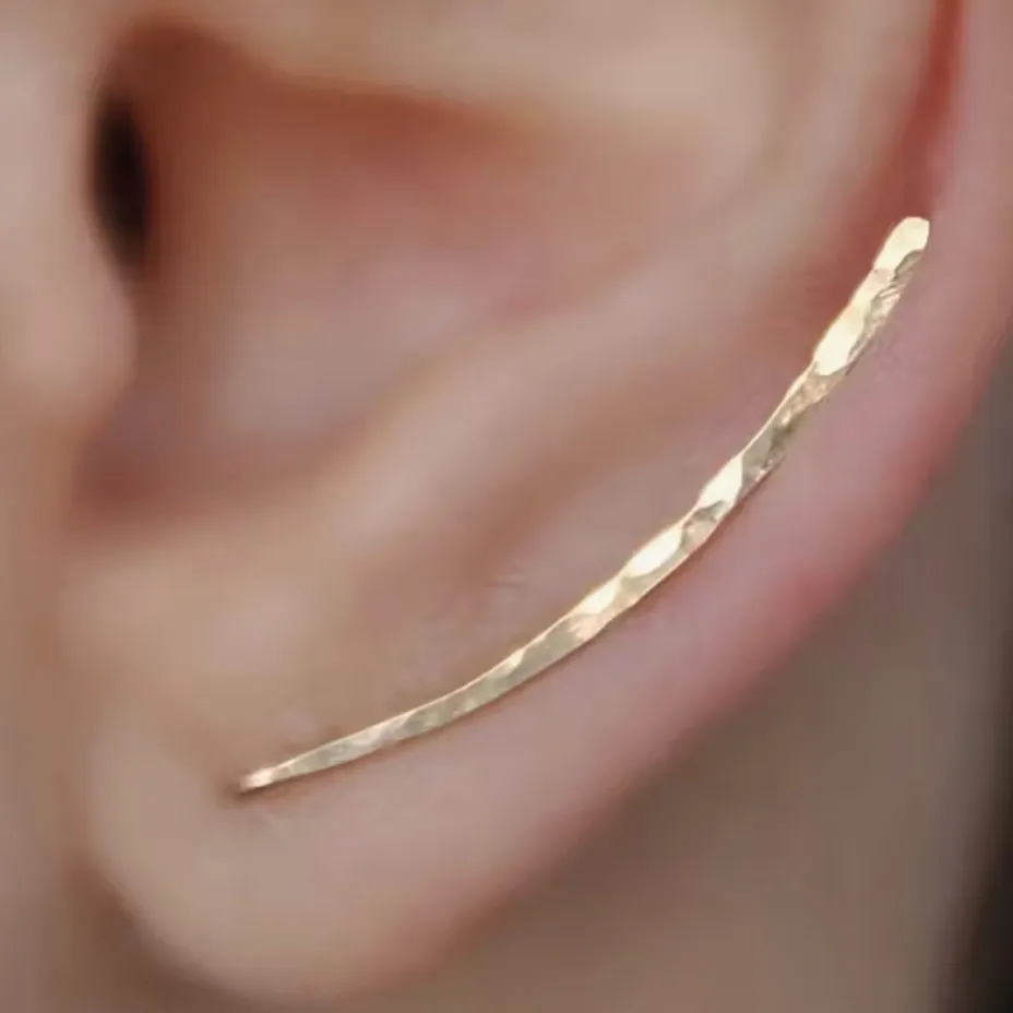 Ear Climber Crawler Cuff Earrings Costume Jewelry Gold Color Ear Pin - Image 3