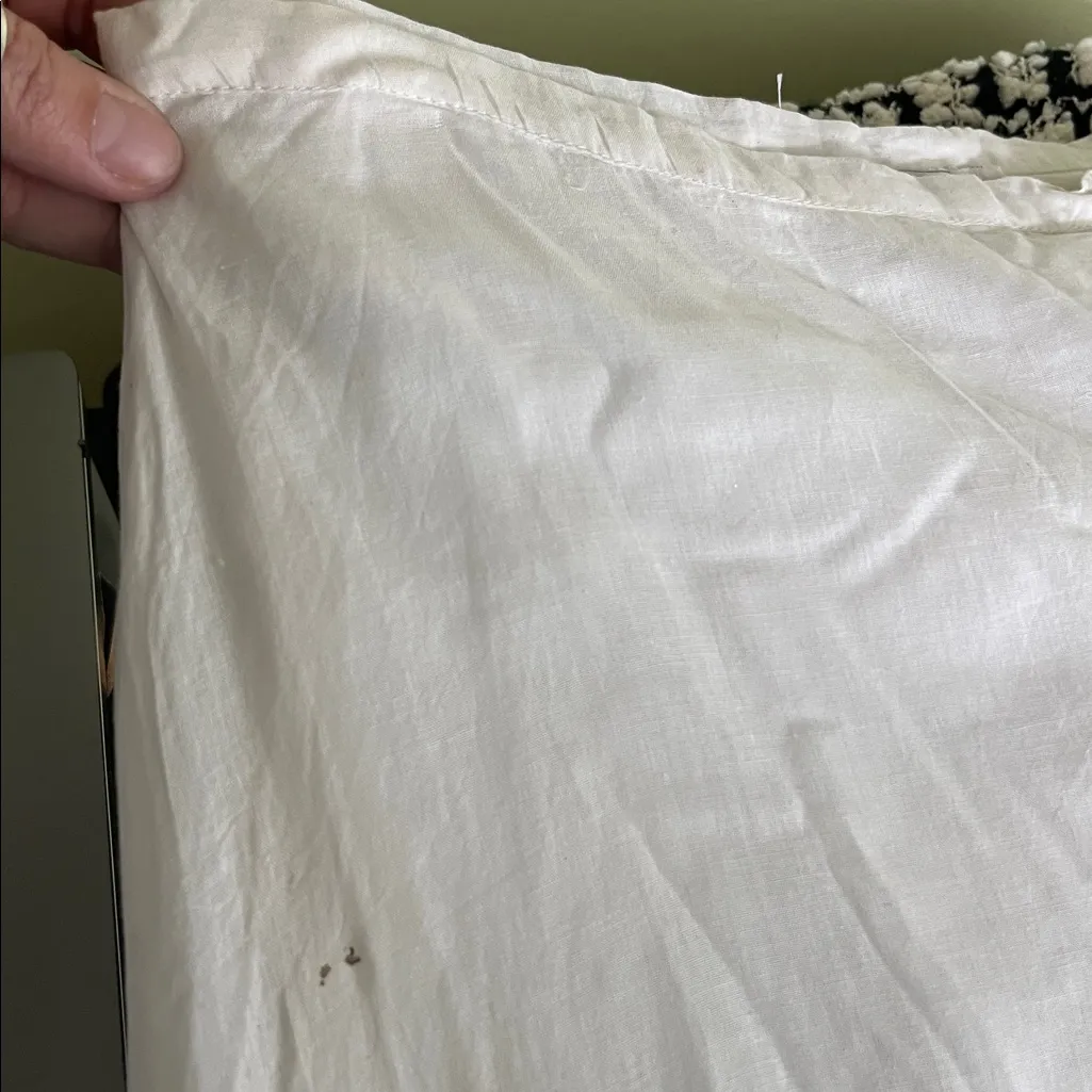 Sharagano Classic White Cotton Sequined Maxi Skirt - Image 6