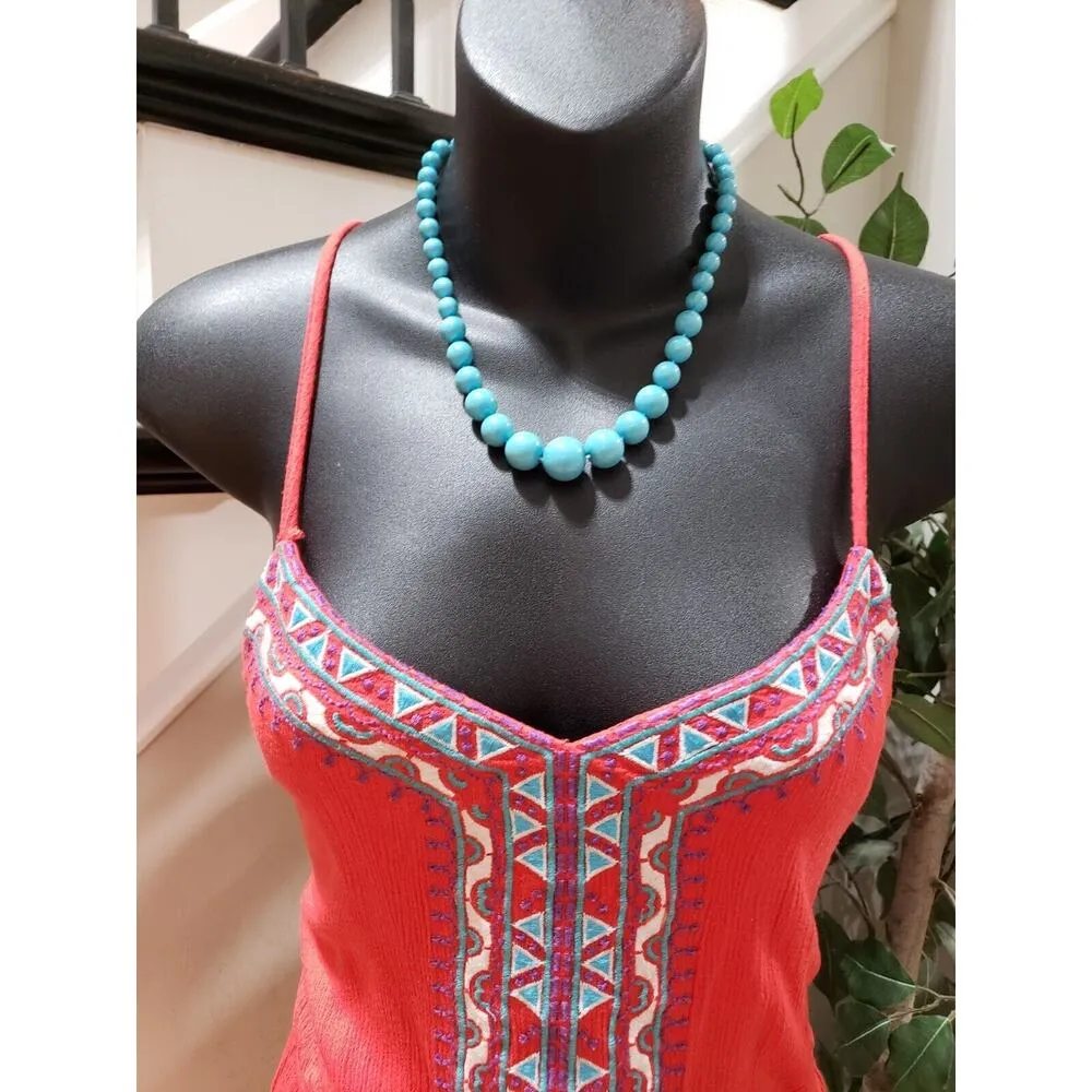 Lily Rose Women Red Solid Polyester Scoop Neck Sleeveless Long Maxi Dress Large - Image 2