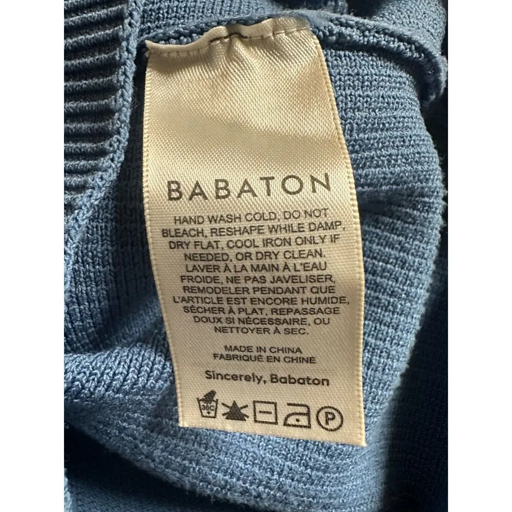 Babaton Women's 99158 Size L Blue Sculpt Knit Racer Mini Dress Sleeveless EUC - Image 5