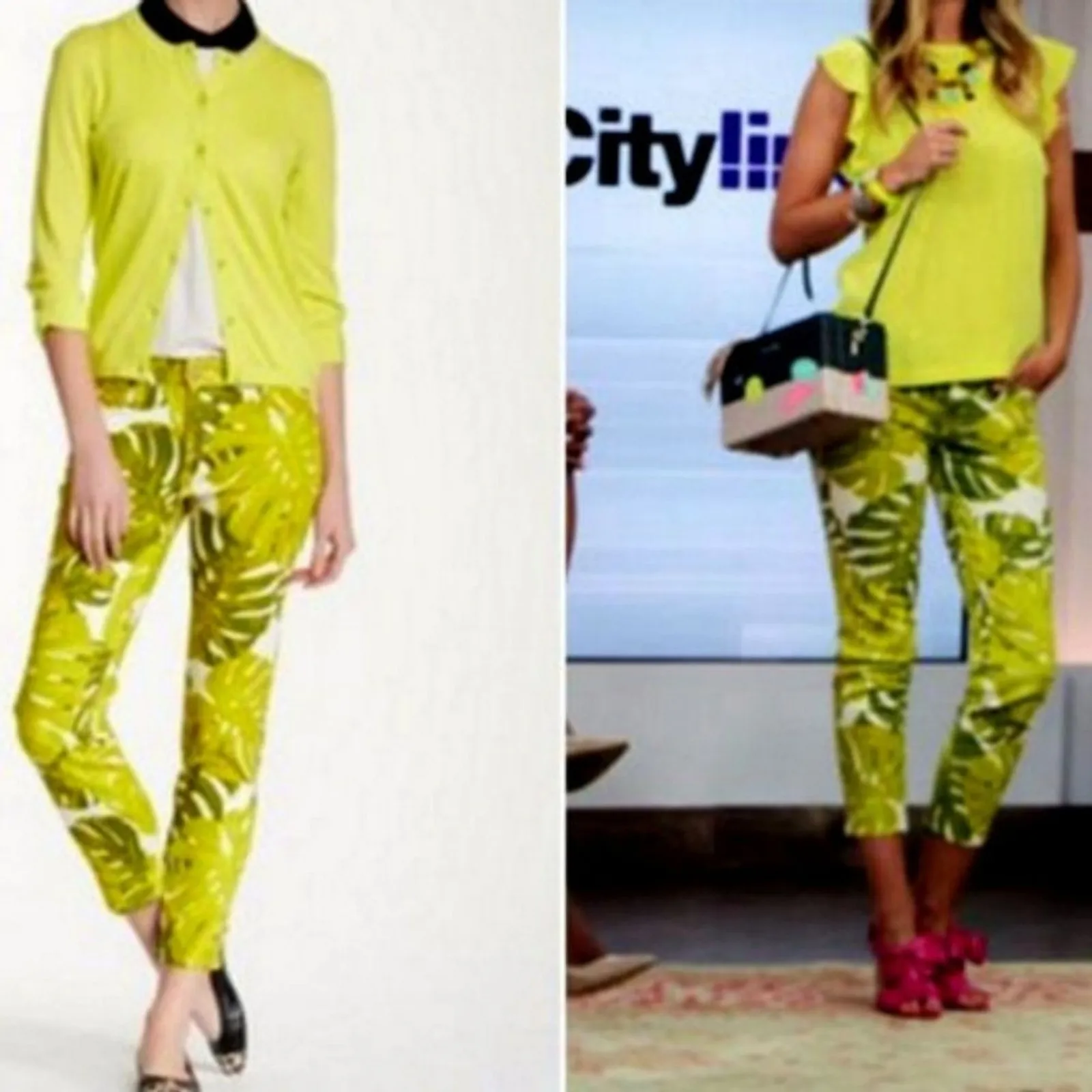 Kate Spade Jeans 28 Broome Street Havana‎ Leaf Green Lime Pants NWT - Image 4