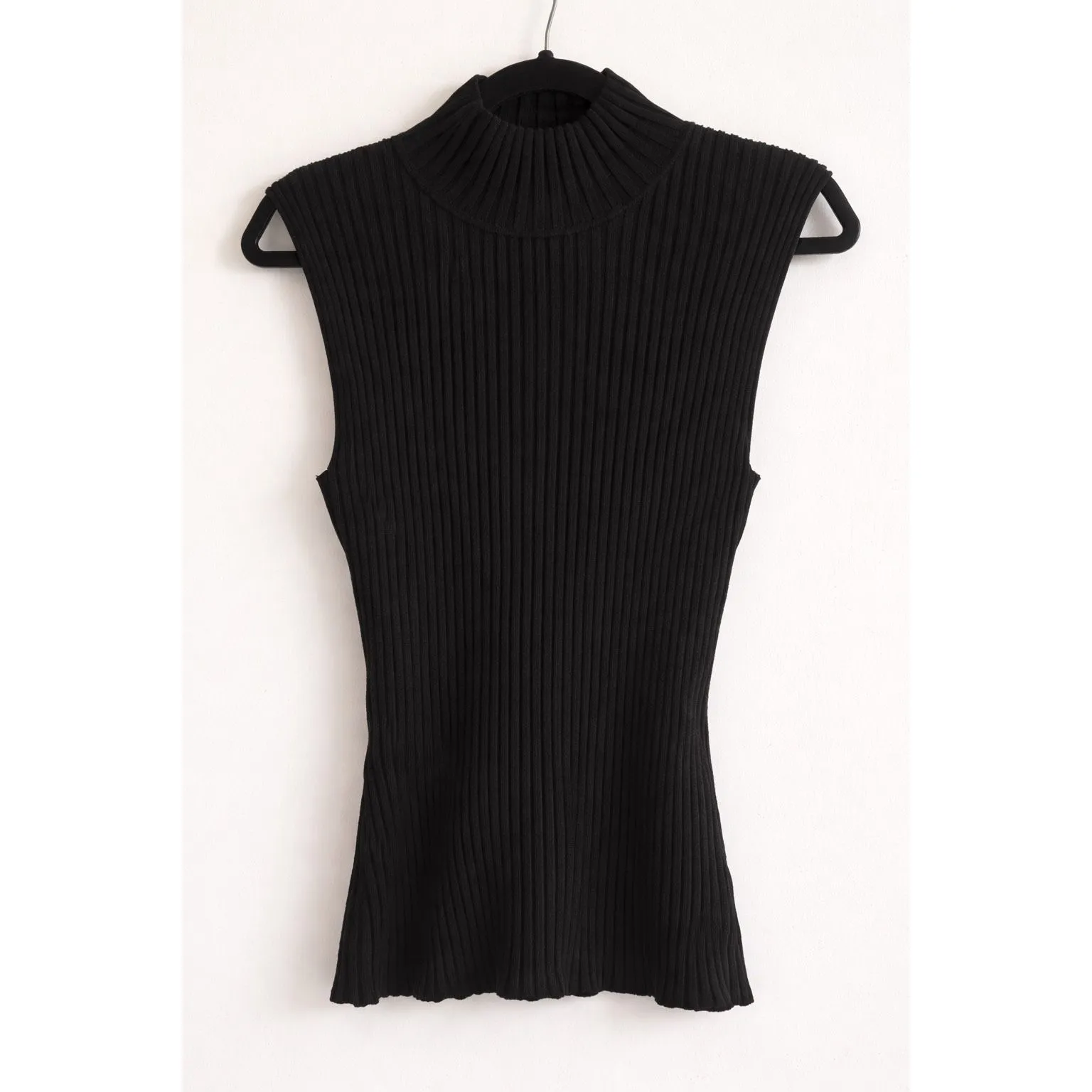 ✨August Silk Ribbed Sleeveless Turtleneck Black Sz Large Sweater✨ - Image 2