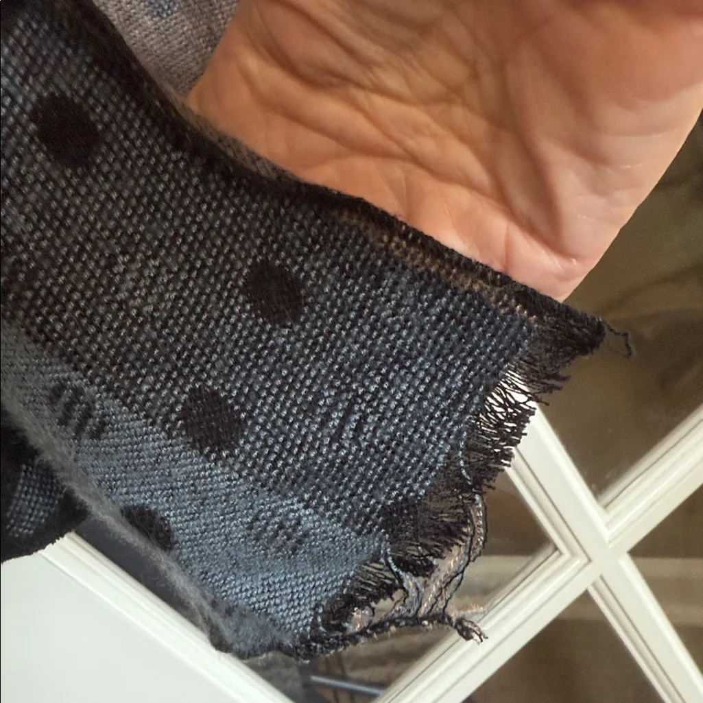 Vintage 100% Cashmere Black Blue Floral Wrap Shawl Cape Size OS - Image 5