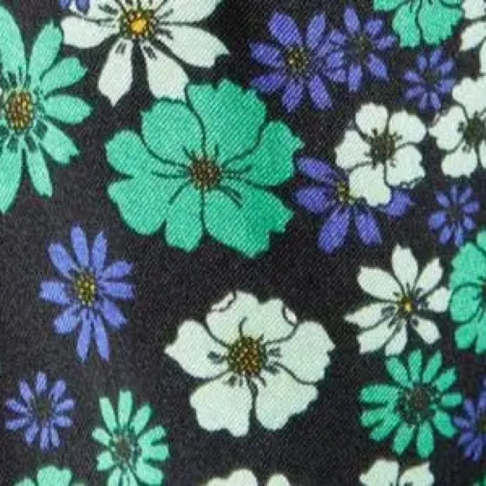 Topshop - Floral Puff Sleeve Blouse - Green and Blue size 2 - Image 13