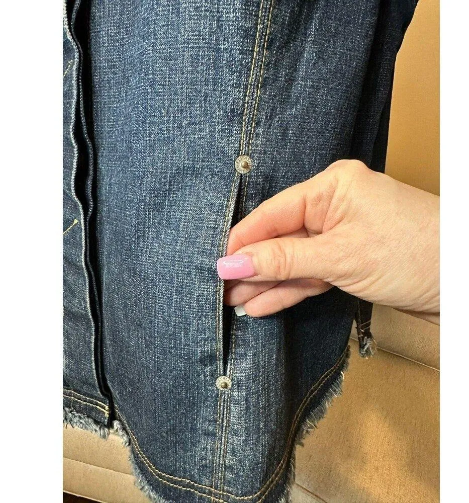 Denim 2 Piece Women's Jacket Button Down Matching Skirt Set 14 16 - Image 8