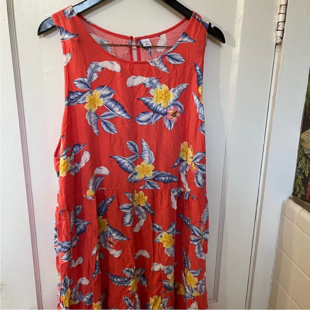 Old Navy Red Floral Dress - Image 2